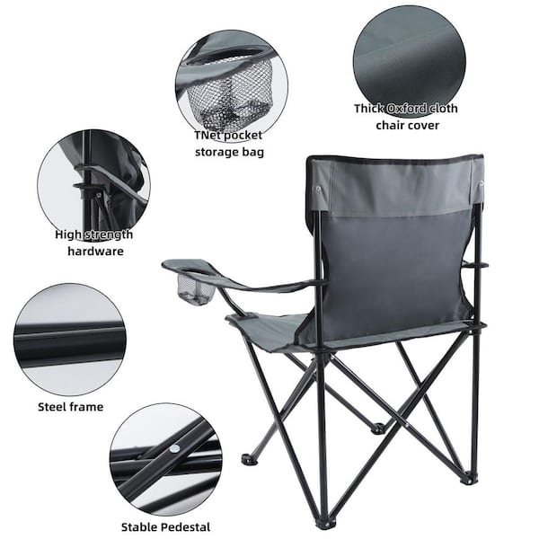 Zenithen Outdoor/Indoor Folding Portable Lawn 360 Swivel Bag Chair with  Armrests, Grey, 1 - Fry's Food Stores