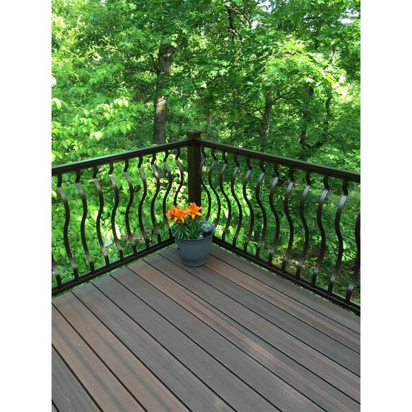 EZ Handrail 3 in. x 3 in. x 44 in. Copper Vein Aluminum Post with Welded Base