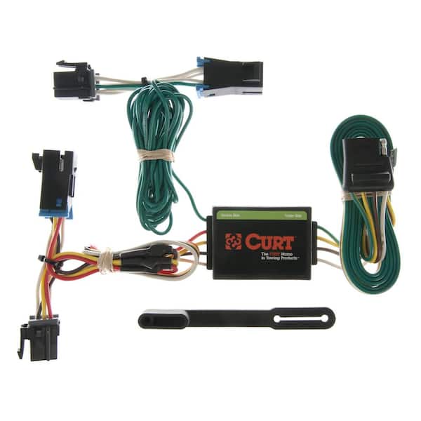 CURT Custom Vehicle-Trailer Wiring Harness, 4-Way Flat, Select Chevrolet Express, GMC Savana 1500, 2500, 3500, T-Connector