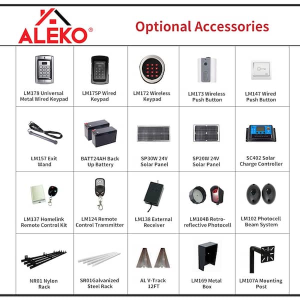 ALEKO 40-ft Slide Universal Battery Driveway Gate Opener Kit