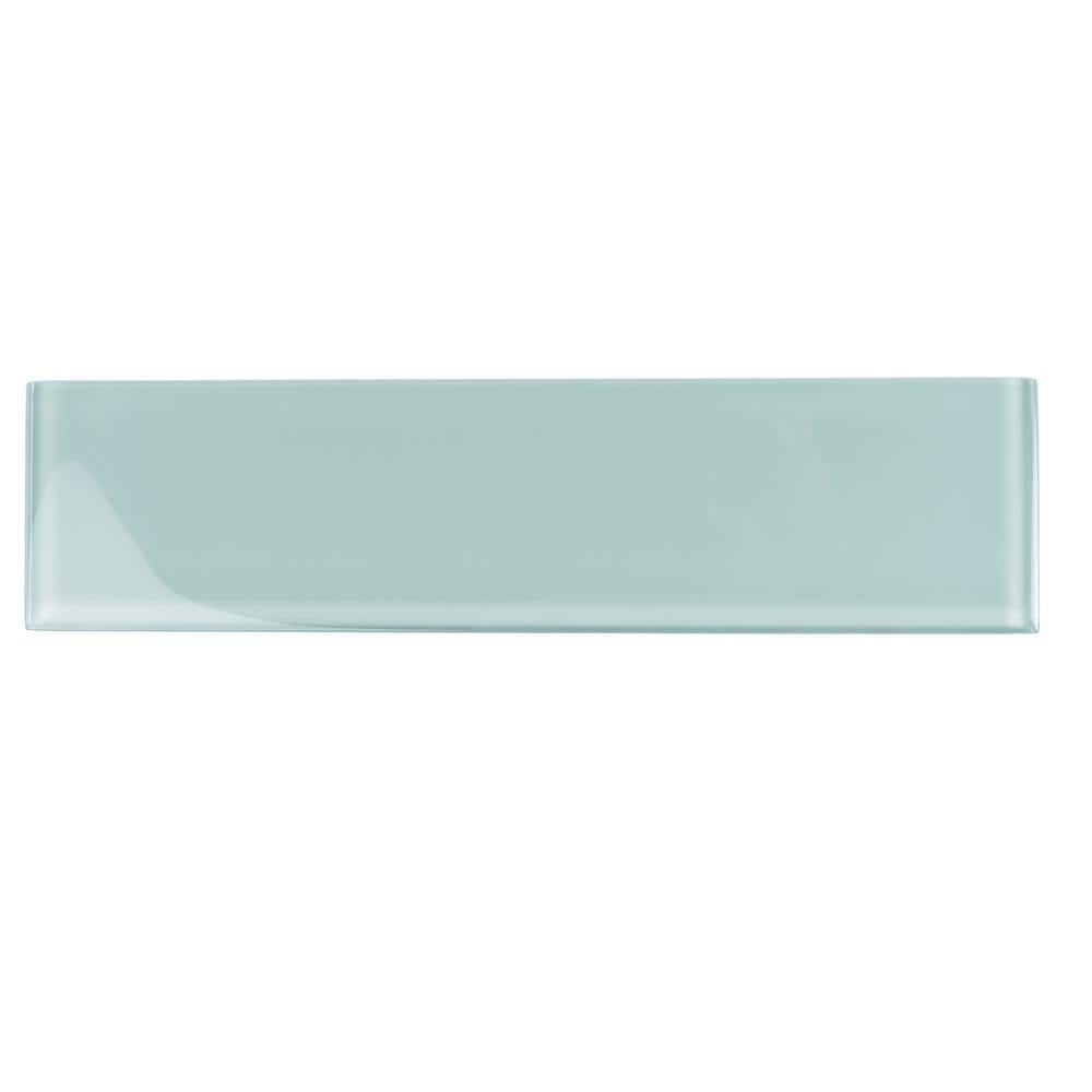 Cadet Blue Glossy Glass Subway Wall Tile 3" x 12"
