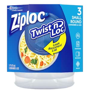 16 oz. Twist n Loc Round Plastic Storage Container Small Lids (3 per Pack) (6 per Carton)