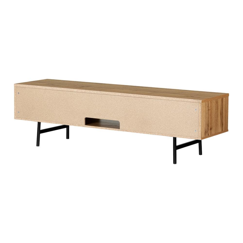 Nordik Oak 75" TV Stand with Storage and Metal Legs