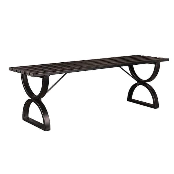 Evergreen Enterprises 46 in. Black Metal Backless Bench
