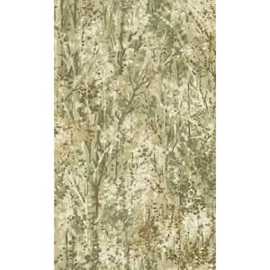 Sage Berry Lush Forest Tropical Print Non Woven Non-Pasted Textured Wallpaper 57 Sq. Ft.