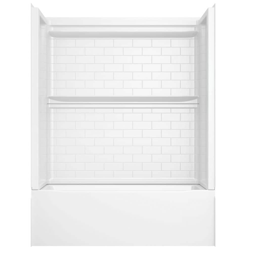 Classic 500 Tile Right Drain 32 in. L x 60 in. W x 59.88 in. H Alcove Bathtub Kit with Tub Wall price history on PriceWatchPro