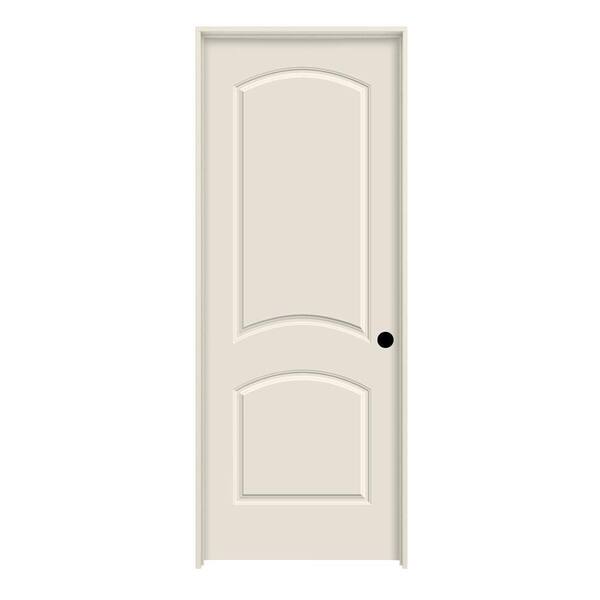 JELD-WEN 30 in. x 80 in. Primed Left-Hand C2050 2-Panel Arch Top Premium Composite Single Prehung Interior Door