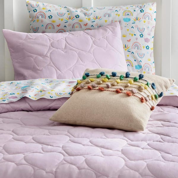 Multi-Color Stripe Textured 18 in. x 18 in. Square Decorative Throw Pillow