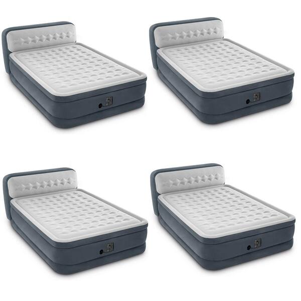 Size Queen for sale online Intex 64447EP Ultra Plush Deluxe Air Mattress with Pump and Headboard 