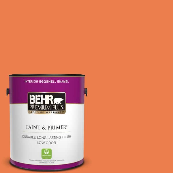 BEHR PREMIUM PLUS 1 gal. #P200-6 Sizzling Sunset Eggshell Enamel Low Odor Interior Paint & Primer