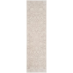 Reflection Beige/Cream 2 ft. x 10 ft. Floral Distressed Runner Rug