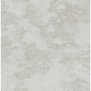 Glisten Texture Metallic Silver and Ivory Faux Paper Strippable Roll (Covers 56.05 sq. ft.)