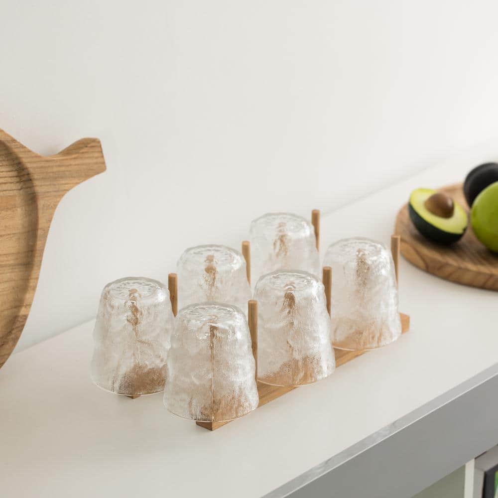Bamboo Wooden 5-Grid Dish Drainer Rack