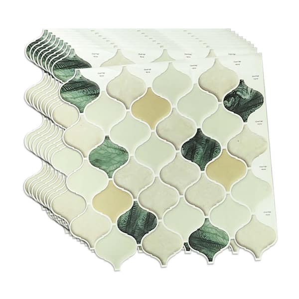Aspect Collage Cloud Shimmer 12-in x 12-in Multi-finish PVC Stacked Stone Look Peel and Stick Wall Tile (1-sq. ft/ Carton)