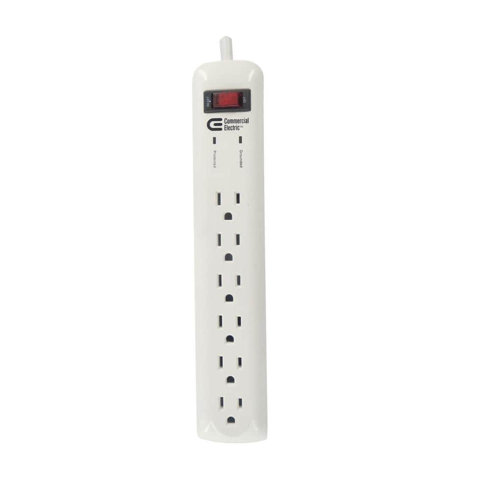 Commercial Electric 1-Outlet Wall Mounted Surge Protector, White YLCT-29 -  The Home Depot