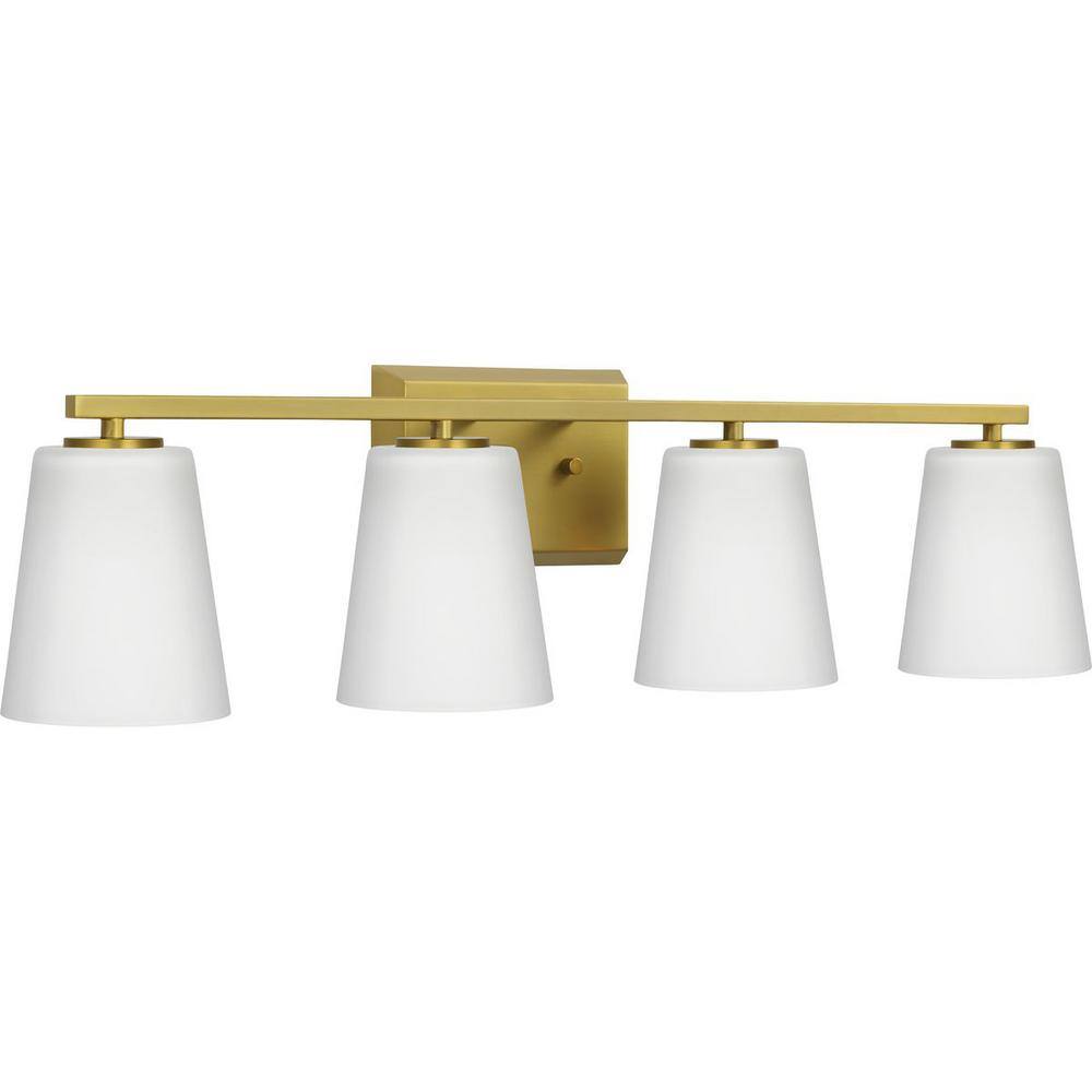 Brushed Gold 4-Light Dimmable Bath Vanity Fixture