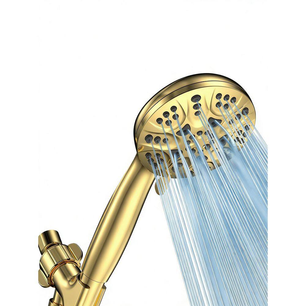 5-Piece Bath Accessory Set, 6-Mode High Pressure Handheld Shower Head with Hose, Bracket, Tape and Washers, in Gold price history on PriceWatchPro