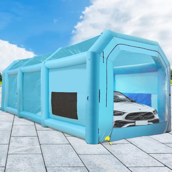39.4 ft. x 16.4 ft. x 13.1 ft. Inflatable Spray Booth Custom Tent Paint Booth Inflatable Car Paint Booth, Blue