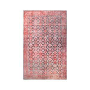 Remi Berry Red 7 ft. 6 in. x 9 ft. 6 in. Modern Geometric Diamonds Polyester Area Rug