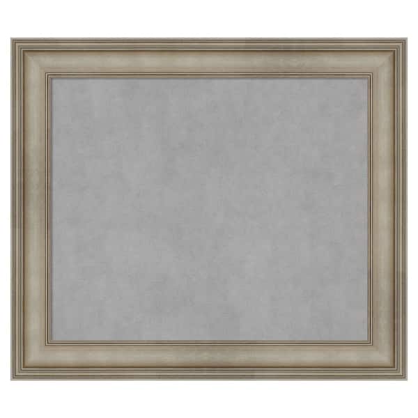 Amanti Art Mezzanine Antique Silver Narrow 29 in. x 25 in. Framed Magnetic Board