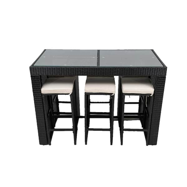 rattan 6 seater bar set