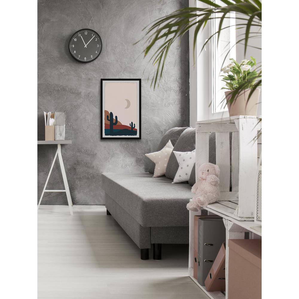 Moonlit Desert Scene Framed Print in Black Frame, 16 x 24