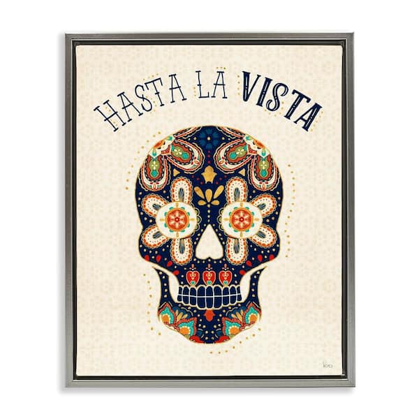 Stupell Industries See You Later Skull by Veronique Charron Gray Floater Frame Typography Graphic Art Print 21 in. x 17 in.