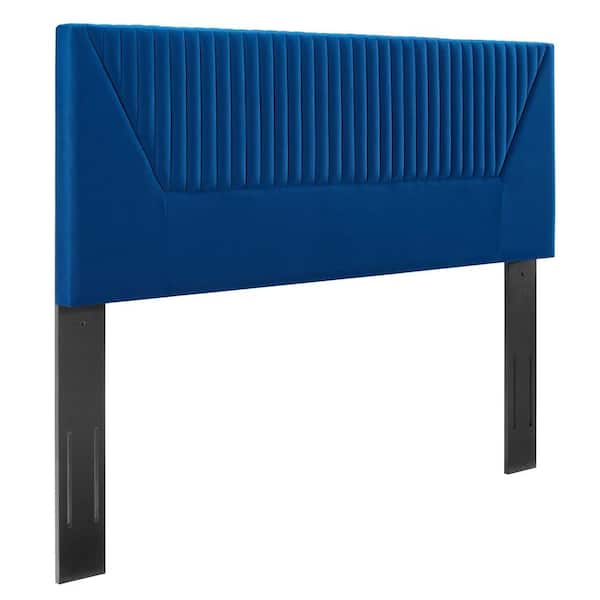 MODWAY Patience Channel Tufted Performance Velvet King/California King Headboard in Navy