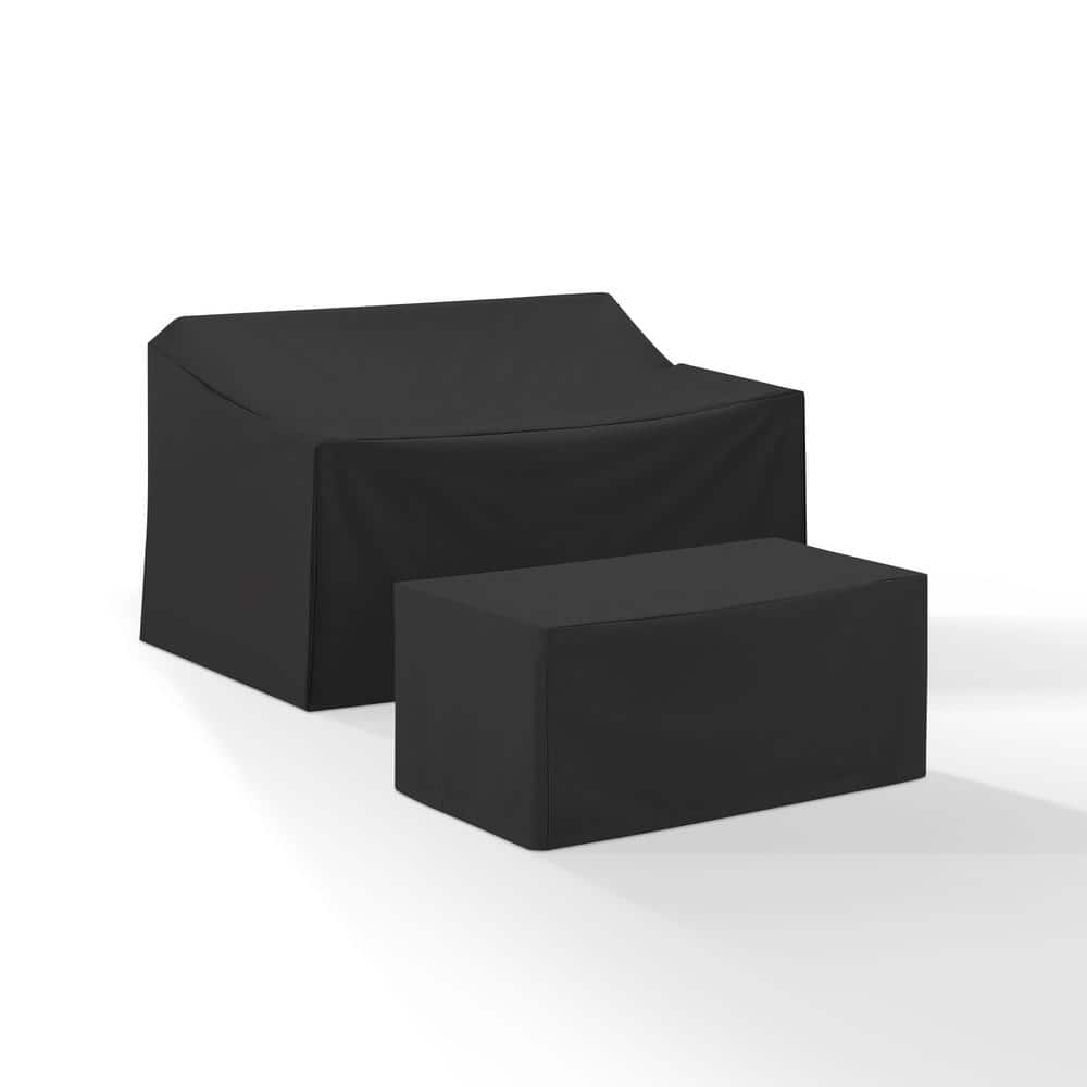 Black Heavy-Duty Vinyl Outdoor Furniture Cover Set