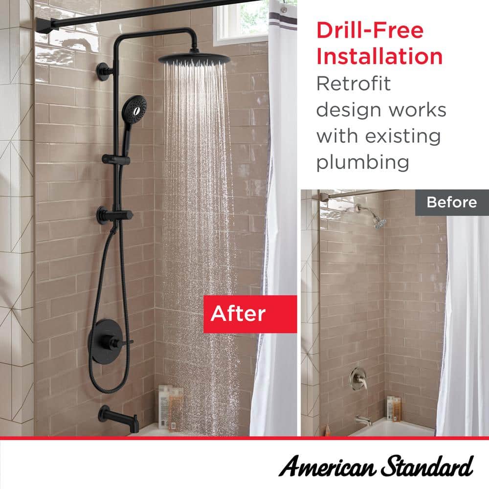 Matte Black Adjustable Multi-Head Rain Shower System