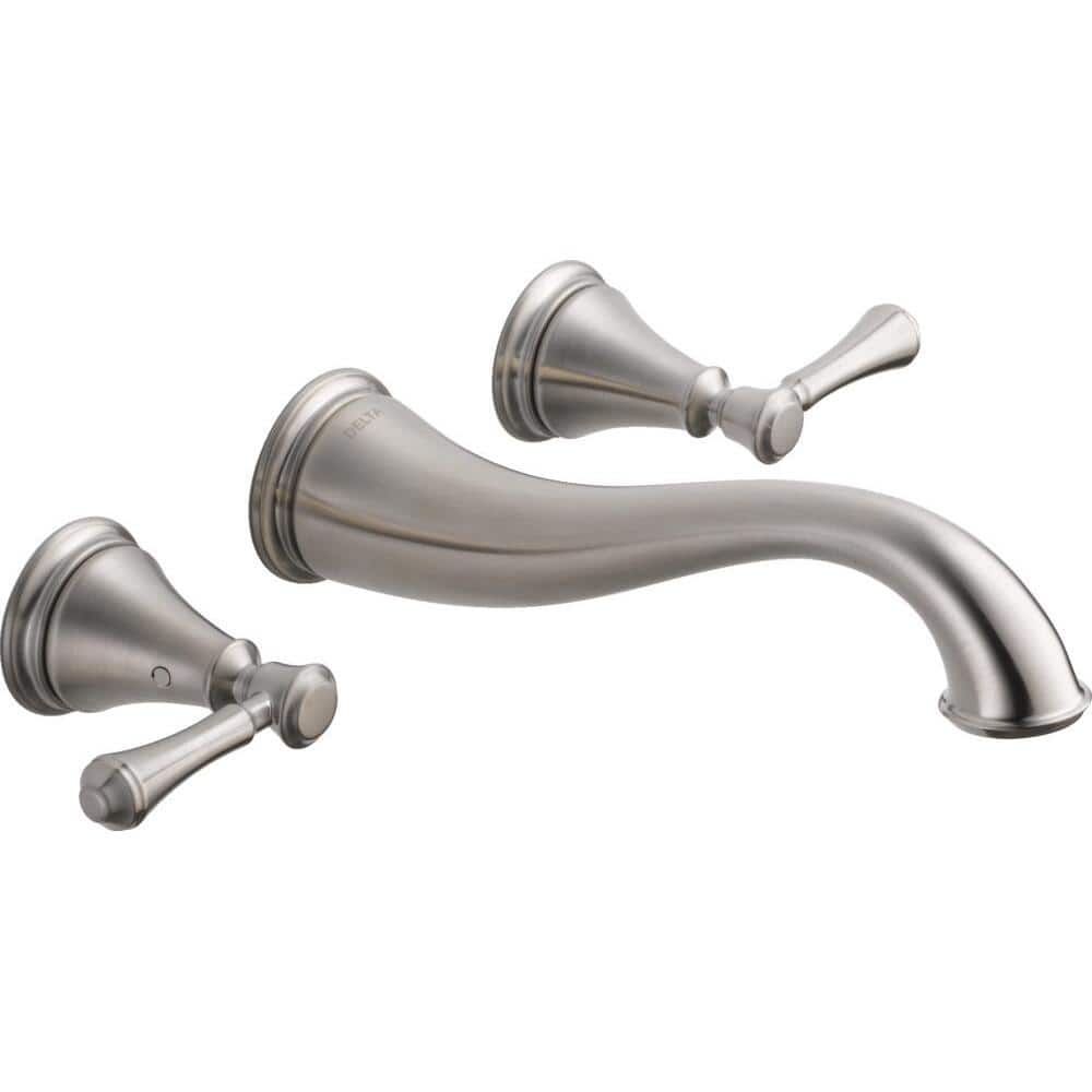 Stainless Steel Wall Mounted Widespread Bathroom Faucet
