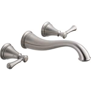Cassidy 2-Handle Wall Mount Bathroom Faucet Trim Kit in Stainless [Valve Not Included]