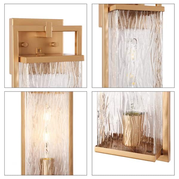 LNC Modern Dark Gold Hardwired Wall Lantern Sconce with