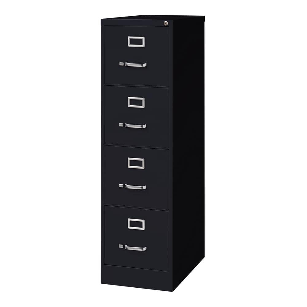 Hirsh 25  Deep 4 Drawer Letter Width Metal Vertical File Cabinet  Commercial Grade  Black