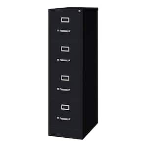 25 in. D 4-Drawer Black Metal Letter Width 15 in. W Vertical File Cabinet Commercial Grade