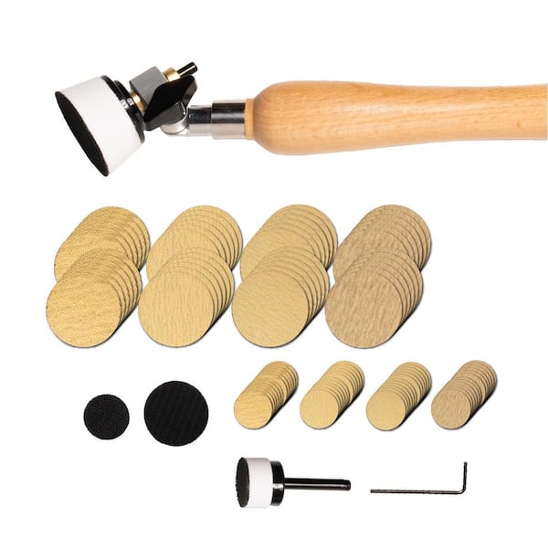 Bowl Sander Kit w/ Double Bearing Holder, 1 in. & 2 in. Hook & Loop Discs, 1/4 in. Mandrels, Adjustable Head (84-Pieces)
