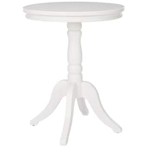 Vivienne 20.1 in. White Round Wood End Table