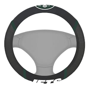 NFL - New York Jets Embroidered Steering Wheel Cover in Black - 15in. Diameter