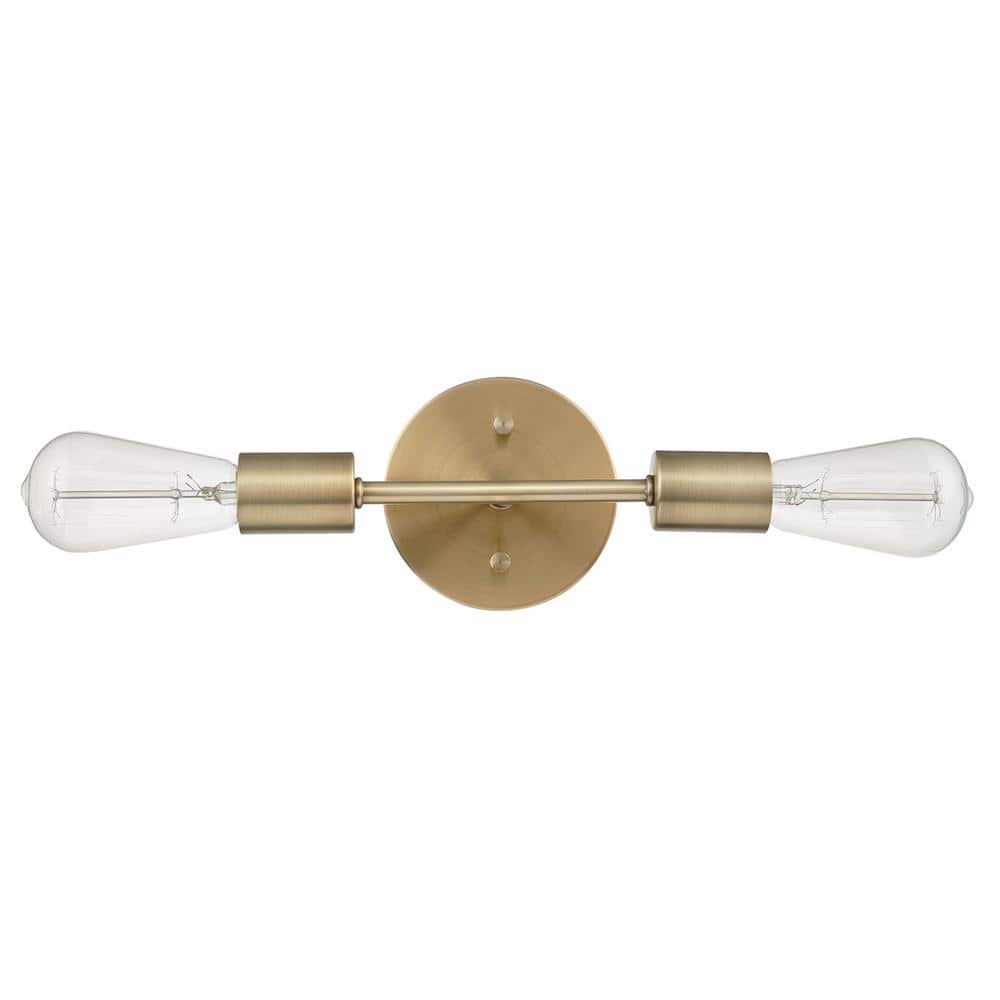 Alexandria 2-Light Matte Brass Reversible Vanity Light
