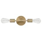 Globe Electric Alexandria 2-Light Matte Brass Reversible Vanity Light 51736