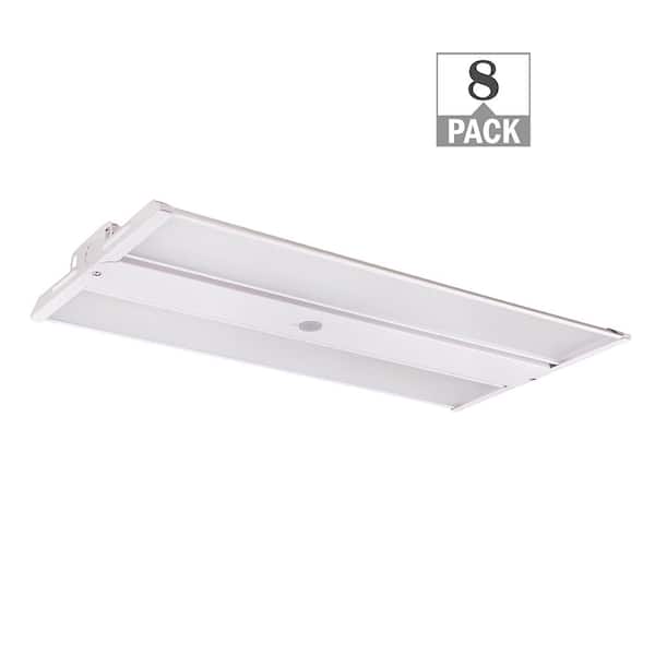 8-Pack 2 ft. 200-Watt Equivalent Thin Profile LED Dimmable White High Bay Light 4000K 5000K 15,800LM Workshop Garage