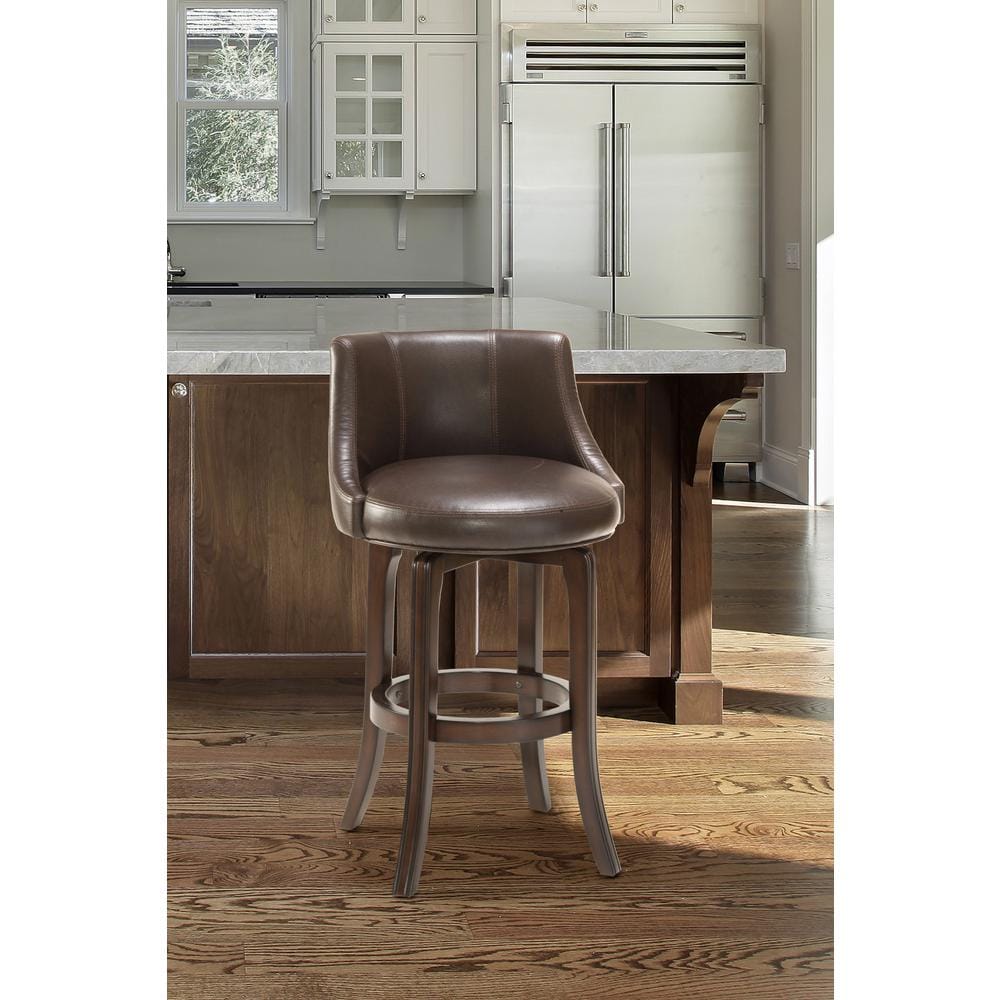 Hillsdale Furniture Arabella 25.25 in. Distressed Gray and Ecru Backless  Non-Swivel Counter Stool 4745-826 - The Home Depot