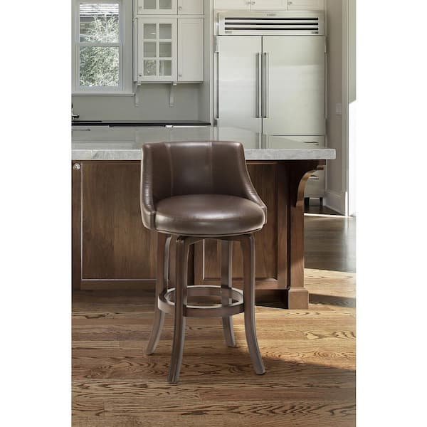 Hilale Furniture Napa Valley 25, Brown Leather Swivel Counter Stools