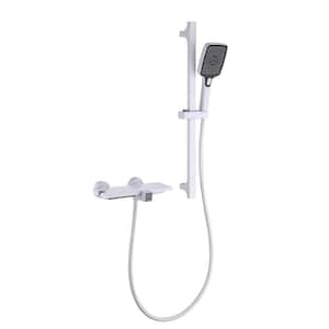 Single Handle 3-Spray Tub and Shower Faucet 4.85 GPM in. White Valve Included