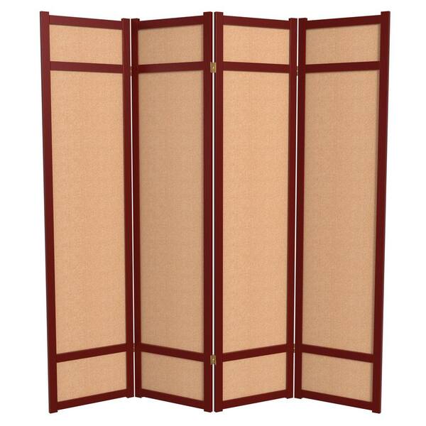 6 ft. Rosewood 4-Panel Room Divider