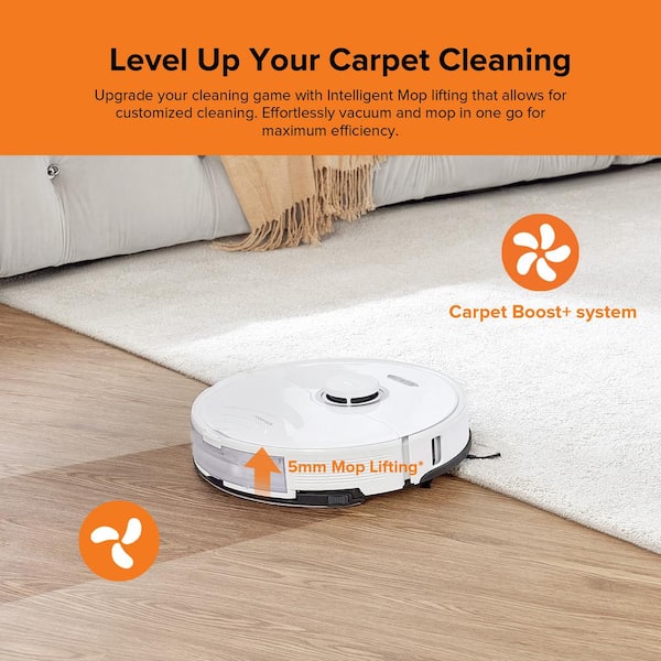  roborock S8+ Robot Vacuum, Sonic Mop with Self-Empty Dock,  Stores up to 60-Days of Dust, Auto Lifting Mop, Ultrasonic Carpet  Detection, 6000Pa Suction, White (Renewed)