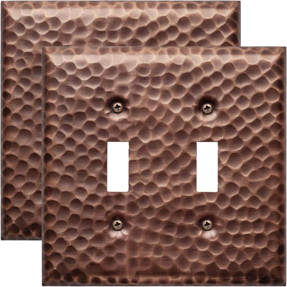 Hand Hammered 2-Gang Antique Copper Finish Double Switch / Toggle Metal Wall Plate (2-Pack) price history on PriceWatchPro
