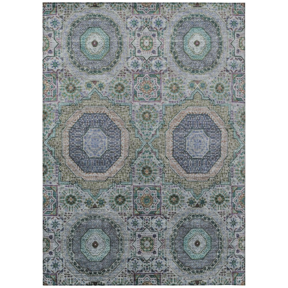 Chantille Machine Washable Indoor/Outdoor Abstract ACN1923 Green 5 ft. x 7 ft. 6 in. Area Rug price history on PriceWatchPro