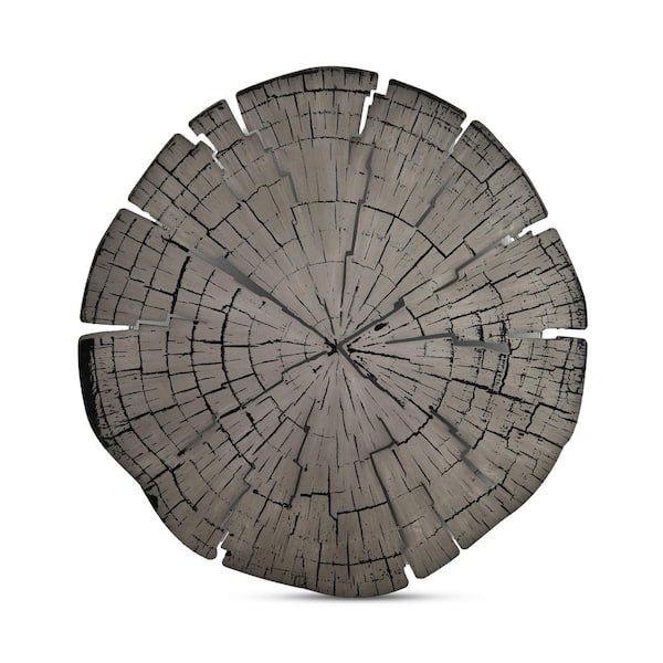 NADAAL STUDIOS Cedric, Tree Cross Section Metal Wall Art in Silver