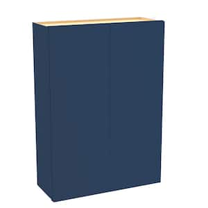 Hargrove 27 in. W x 12 in. D x 42 in. H Assembled Plywood Wall Kitchen Cabinet in Vessel Blue with Soft Close